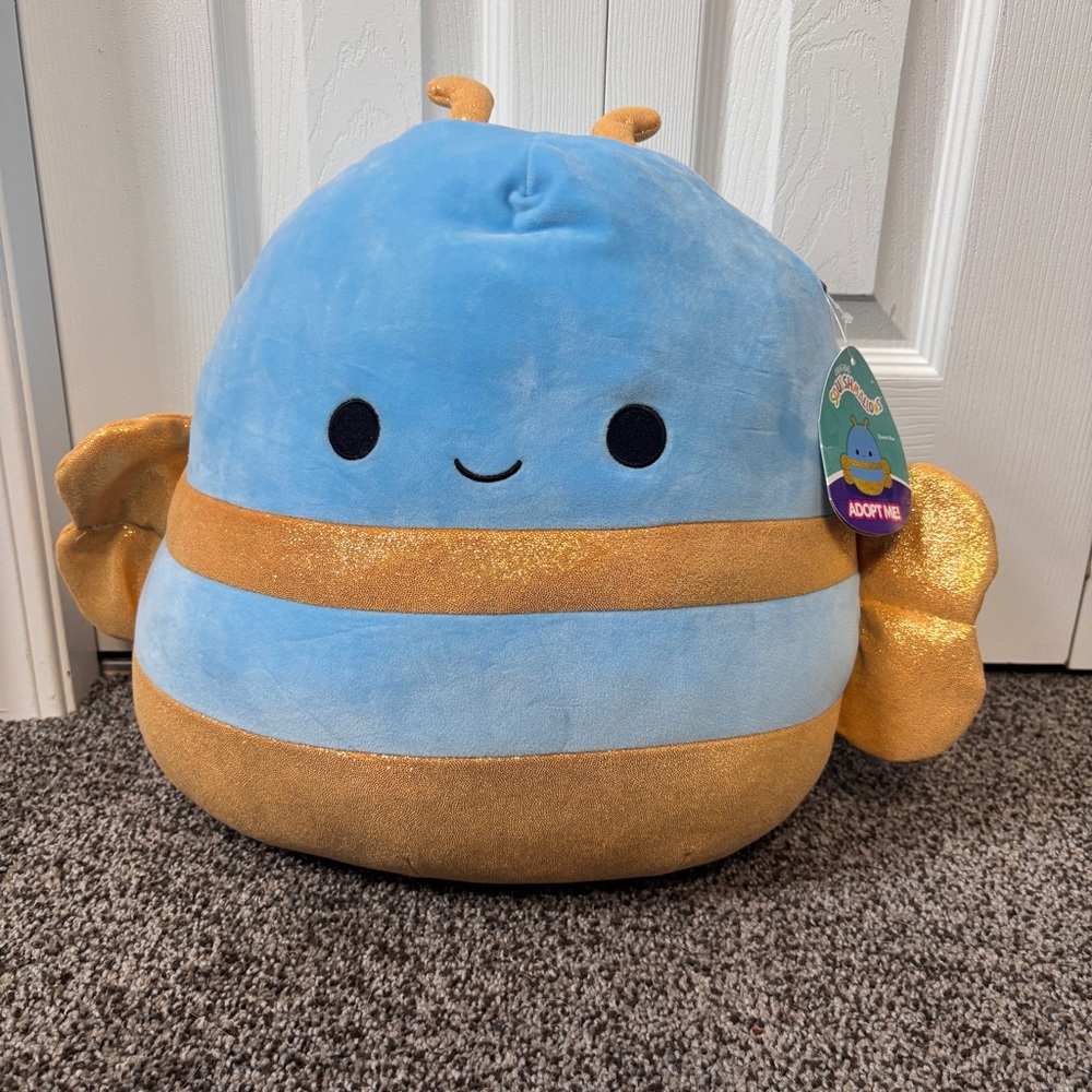 Squishmallows Blue and Gold Queen Bee Plush